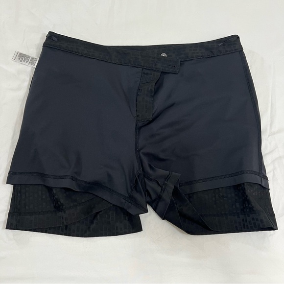 Izod Xfg Golf Skort Skirt Stretch Textured Black Geometric Mesh Brief Size 14 - Picture 7 of 15